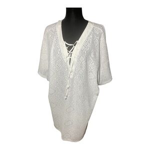 Jaclyn Smith White Lace Swim Cover-Up